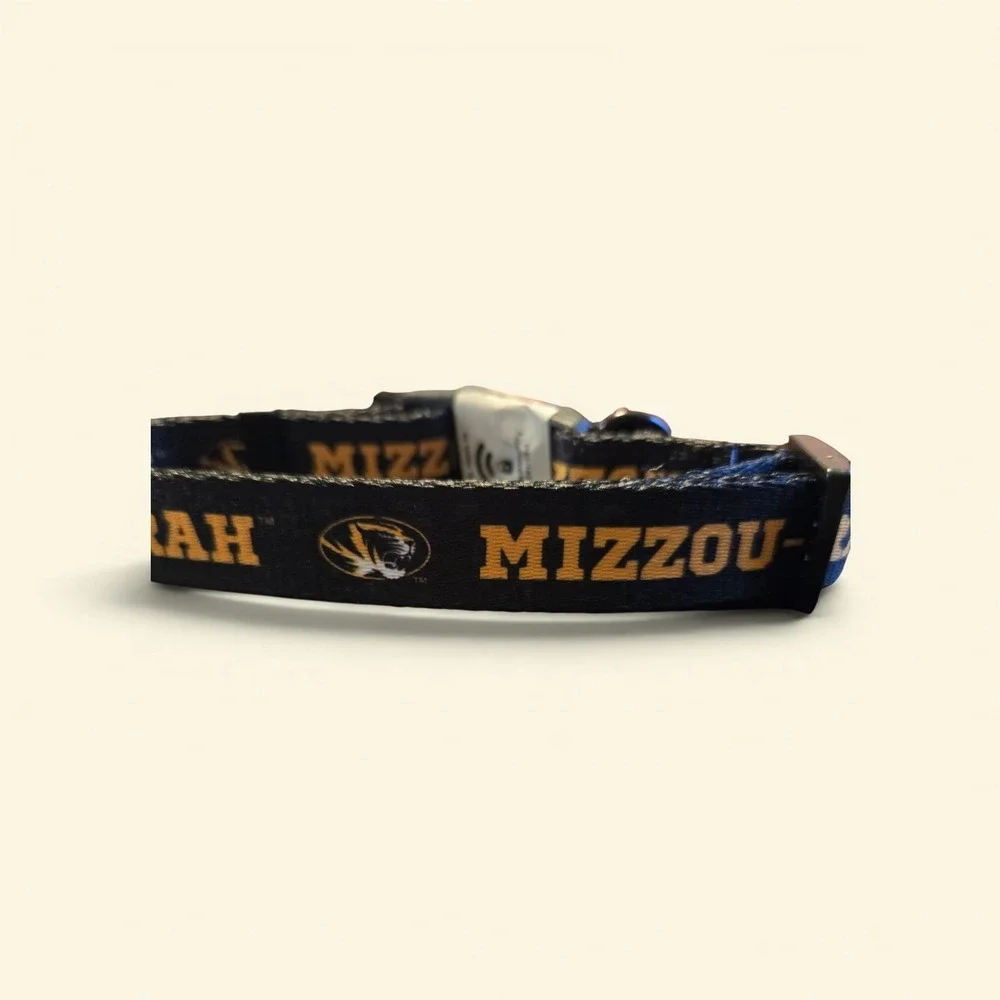 NWT Missouri Tigers Mizzou Dog Collar Adjustable Black Gold NCAA